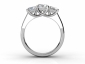 princess cut diamond trilogy ring MW62 through finger view