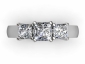 princess cut diamond trilogy ring MW62 birds eye view