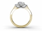 Yellow and White gold trilogy rings MY53 through finger view