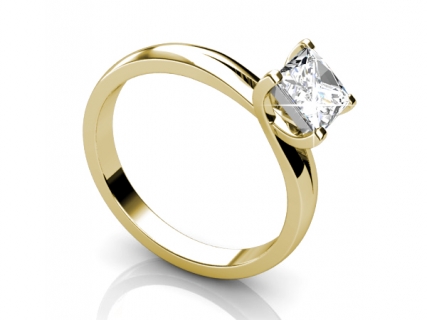 gold solitaire rings SYP47 profile view