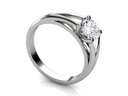 Split shank solitaire ring SPAR15 profile view
