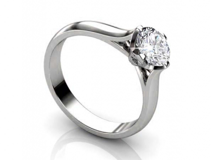 Round cut diamond solitaire ring SPAR18 profile view