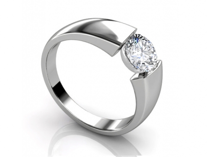 Tension set diamond wide band solitaire ring SPAR26 profile image 