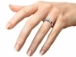 solitaire ring platinum princess SPP33 on finger view 