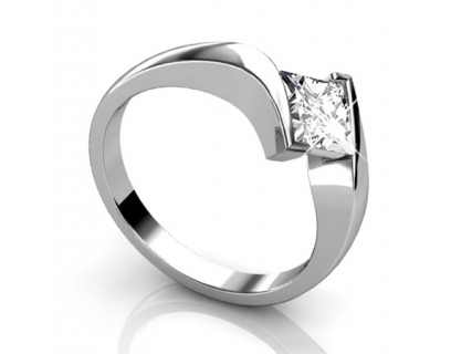 twist band princess cut ring SPP35 image one