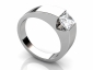 solitaire ring wide band SPP50 profile view