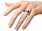 solitaire ring wide band SPP50 on finger 