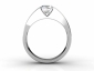 solitaire ring wide band SPP50 through finger view